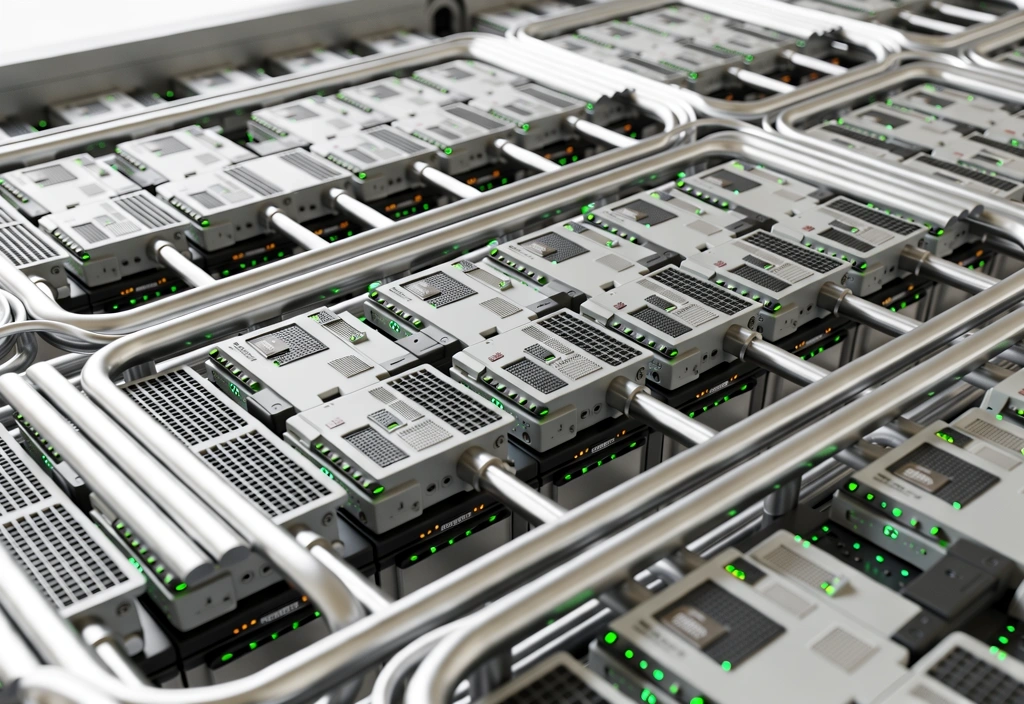 Internal view of core systems with data sensors